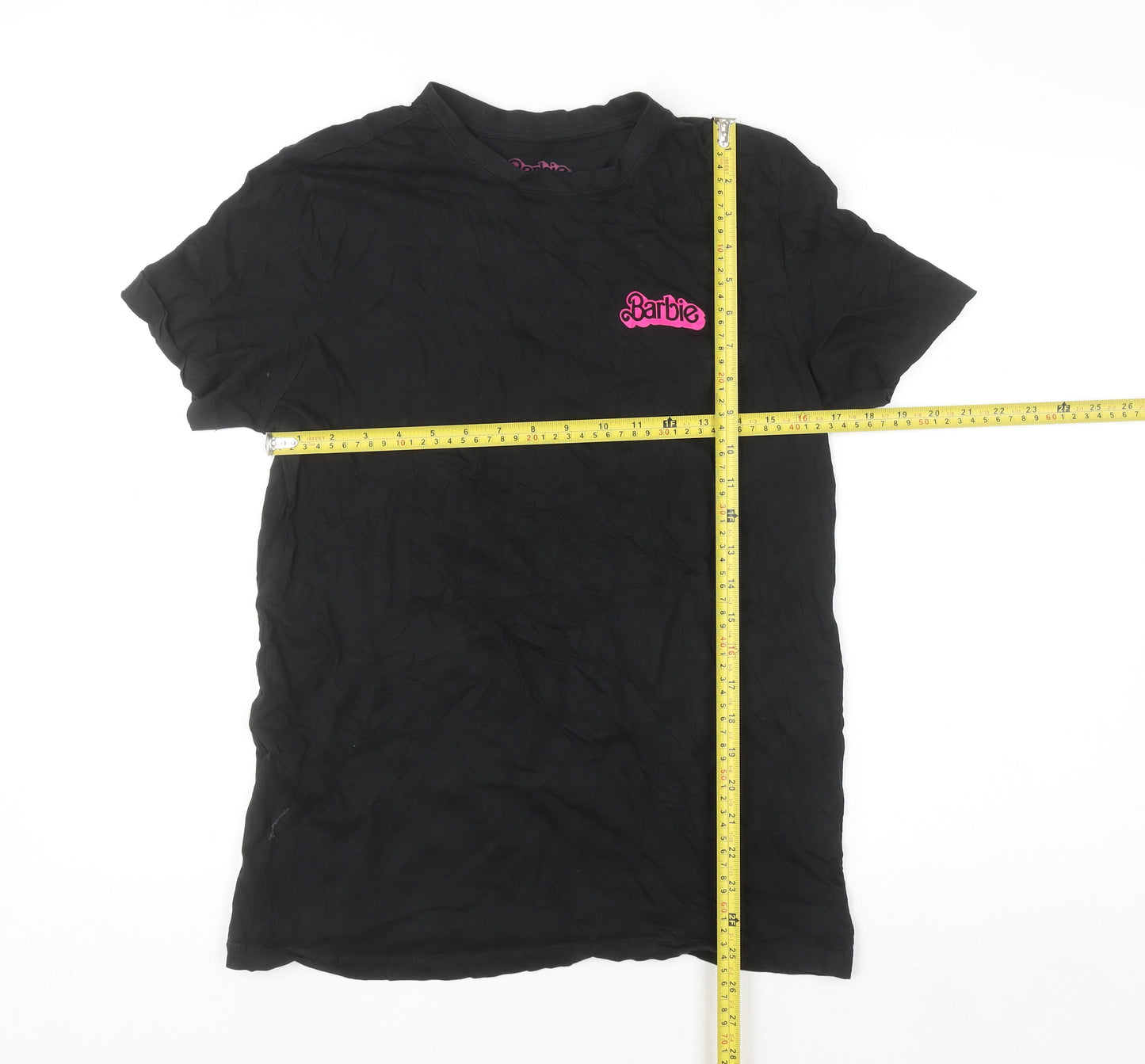 Barbie Womens Black Cotton T-Shirt Small Short Sleeve Movie Print
