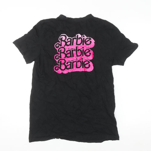 Barbie Womens Black Cotton T-Shirt Small Short Sleeve Movie Print