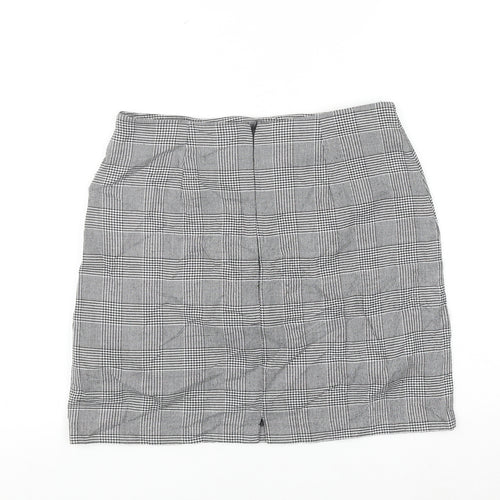 New Look Women’s Black Check Pencil Skirt Size 10 Stretch Business