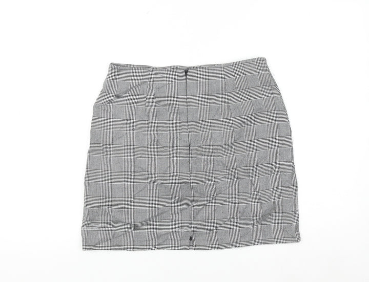 New Look Women’s Black Check Pencil Skirt Size 10 Stretch Business
