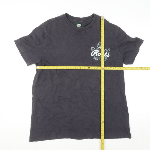 Roots Womens Black Cotton Short Sleeve T-Shirt M