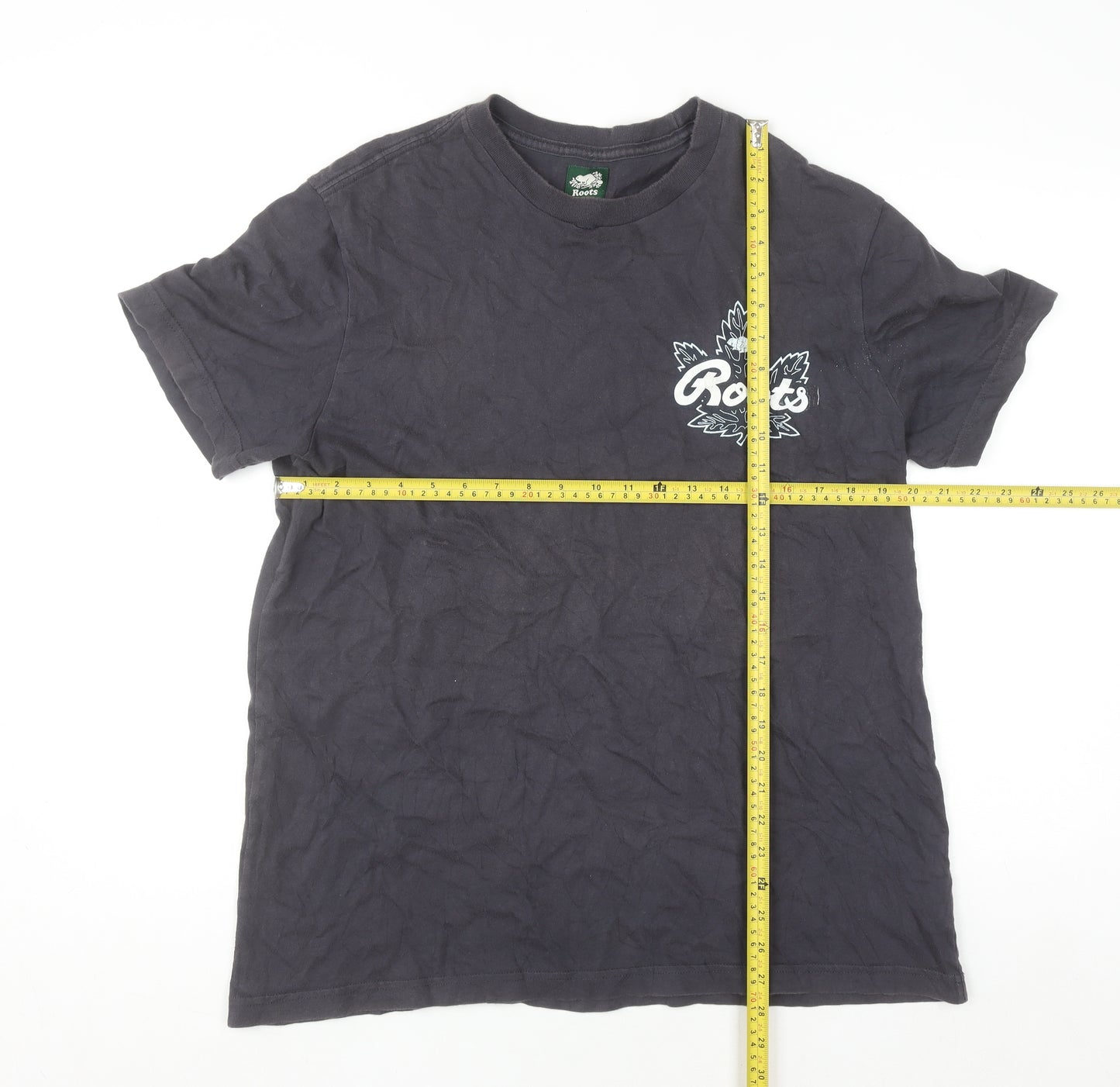 Roots Womens Black Cotton Short Sleeve T-Shirt M