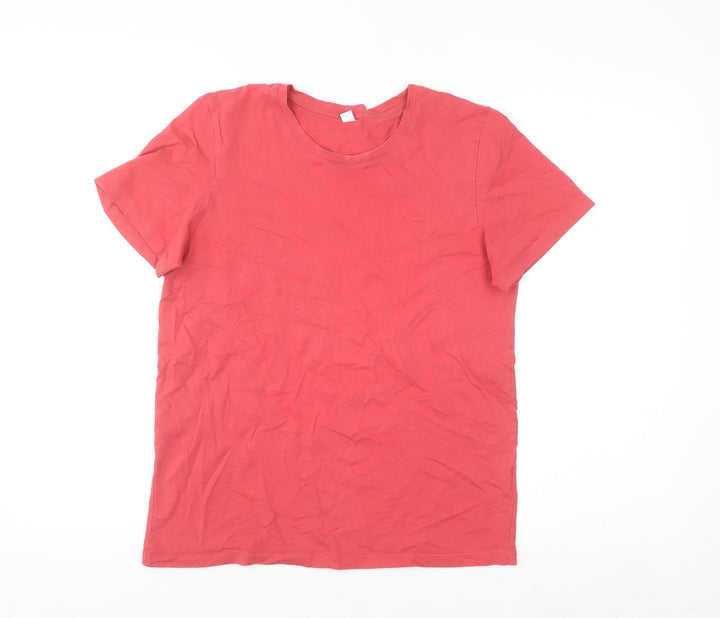 Uniqlo Womens Pink Cotton Short Sleeve Crew Neck T-Shirt Size S