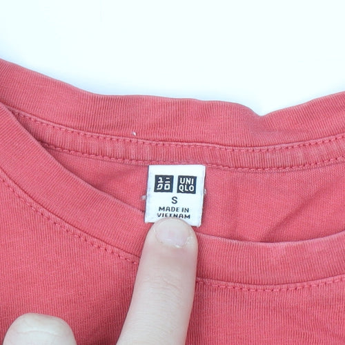 Uniqlo Womens Pink Cotton Short Sleeve Crew Neck T-Shirt Size S
