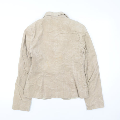 New Look Women Beige Corduroy Blazer UK 12 Business Casual
