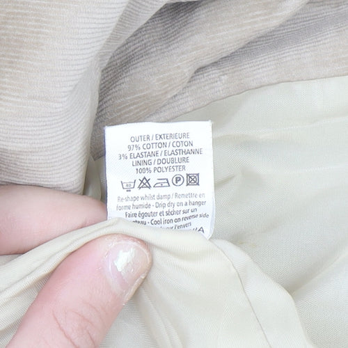 New Look Women Beige Corduroy Blazer UK 12 Business Casual