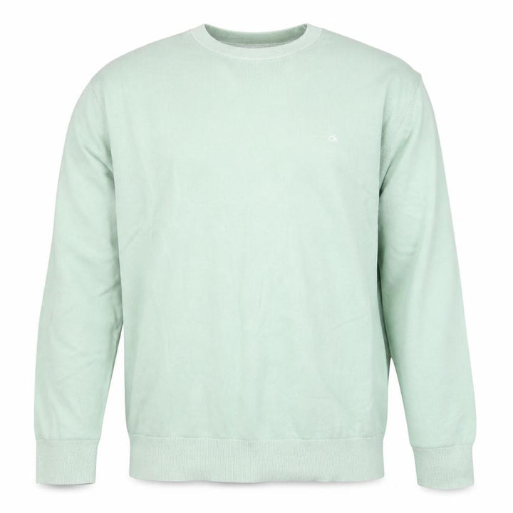 Calvin Klein Men's Green Cotton Silk Crew Neck Jumper XL