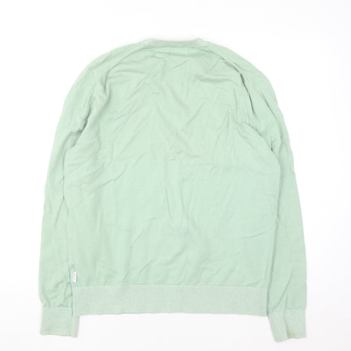 Calvin Klein Men's Green Cotton Silk Crew Neck Jumper XL