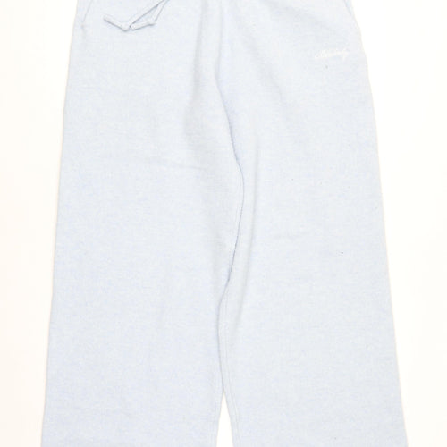 Blakely Women Blue Knit Wide-Leg Sweatpants L Elastic Waist