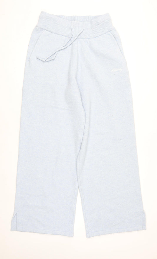 Blakely Women Blue Knit Wide-Leg Sweatpants L Elastic Waist