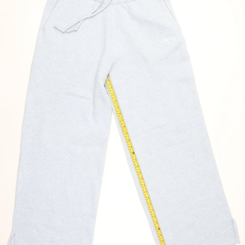 Blakely Women Blue Knit Wide-Leg Sweatpants L Elastic Waist