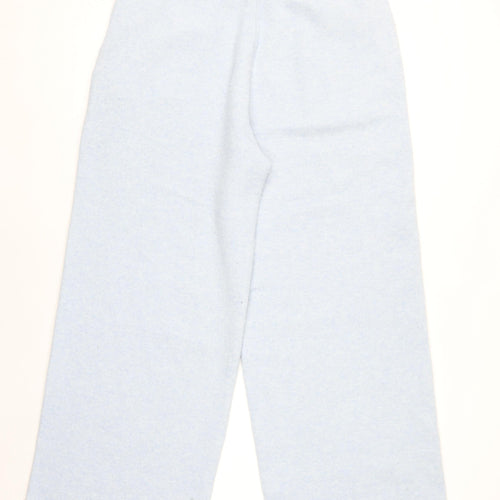Blakely Women Blue Knit Wide-Leg Sweatpants L Elastic Waist