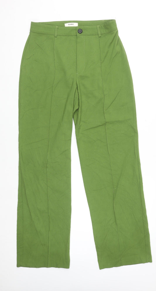 Pull & Bear Womens Green Straight Leg Trousers Size 14