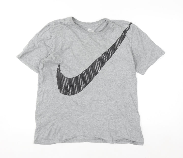 Nike Men's Grey Athletic Fit Short Sleeve Graphic T-Shirt Size M