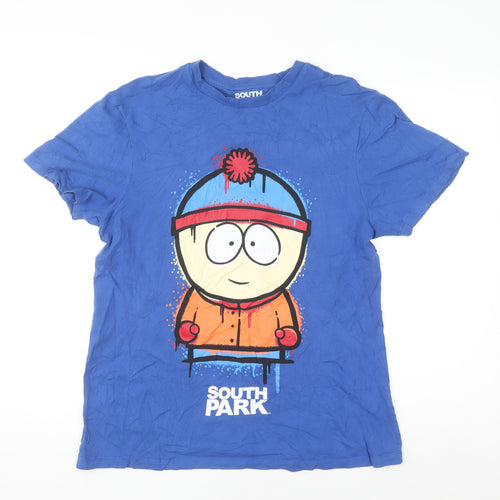 South Park Men's Blue XL Graphic Cartoon T-Shirt Stan Marsh Retro