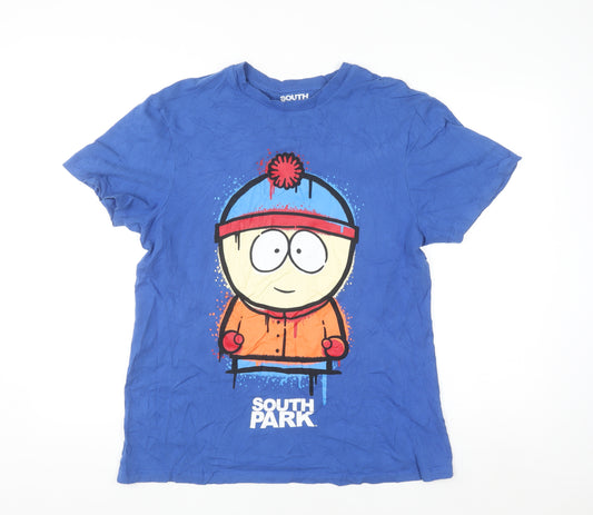 South Park Men's Blue XL Graphic Cartoon T-Shirt Stan Marsh Retro