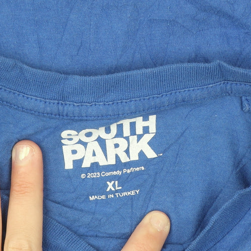South Park Men's Blue XL Graphic Cartoon T-Shirt Stan Marsh Retro