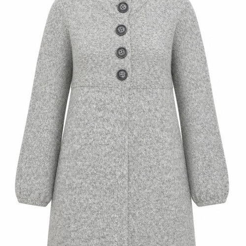 Rocha.John Rocha Women Grey Button Cardigan Size 14 Long Knit Alpaca Blend