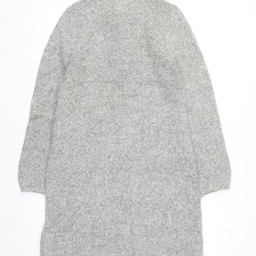 Rocha.John Rocha Women Grey Button Cardigan Size 14 Long Knit Alpaca Blend