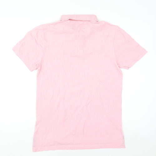 GAP Men's Pink Everyday Polo Shirt Medium 100% Cotton Casual