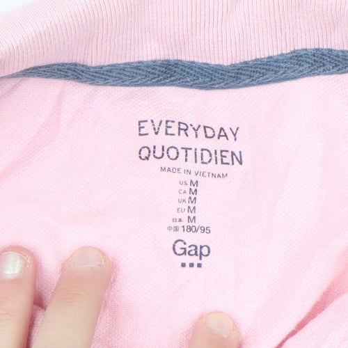 GAP Men's Pink Everyday Polo Shirt Medium 100% Cotton Casual