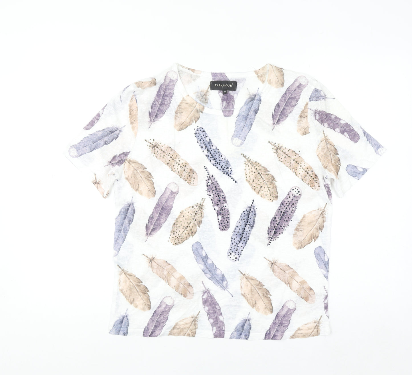 Paramour Women's Multicoloured Feather Print T-Shirt M