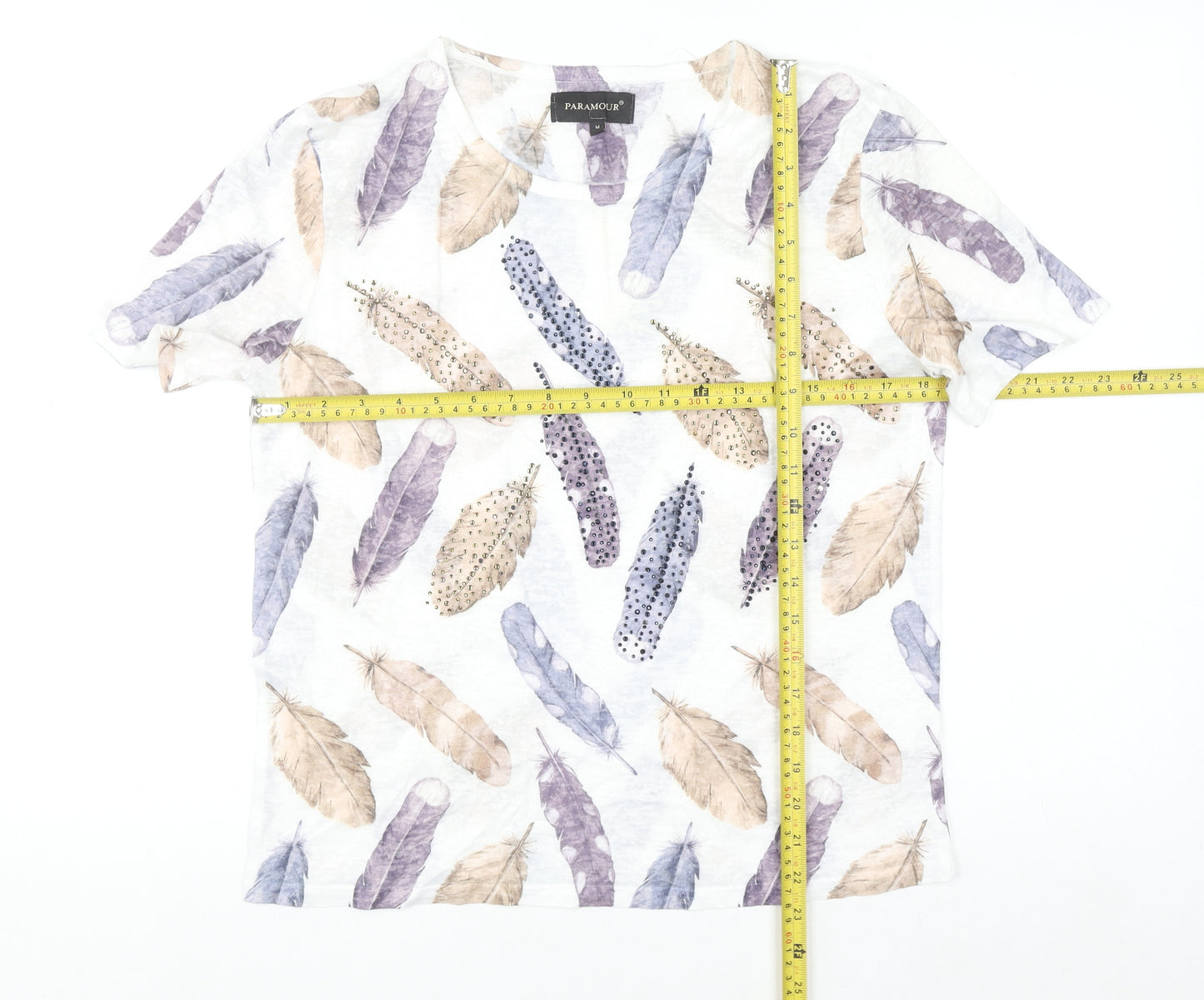 Paramour Women's Multicoloured Feather Print T-Shirt M