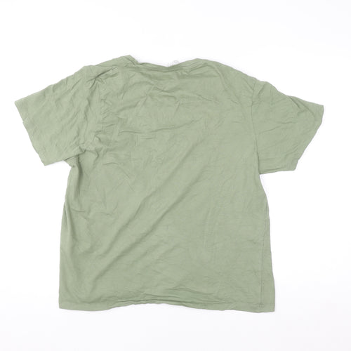 Mara Reya Women’s Green Be Kind Leopard Heart Cotton T-Shirt UK 18