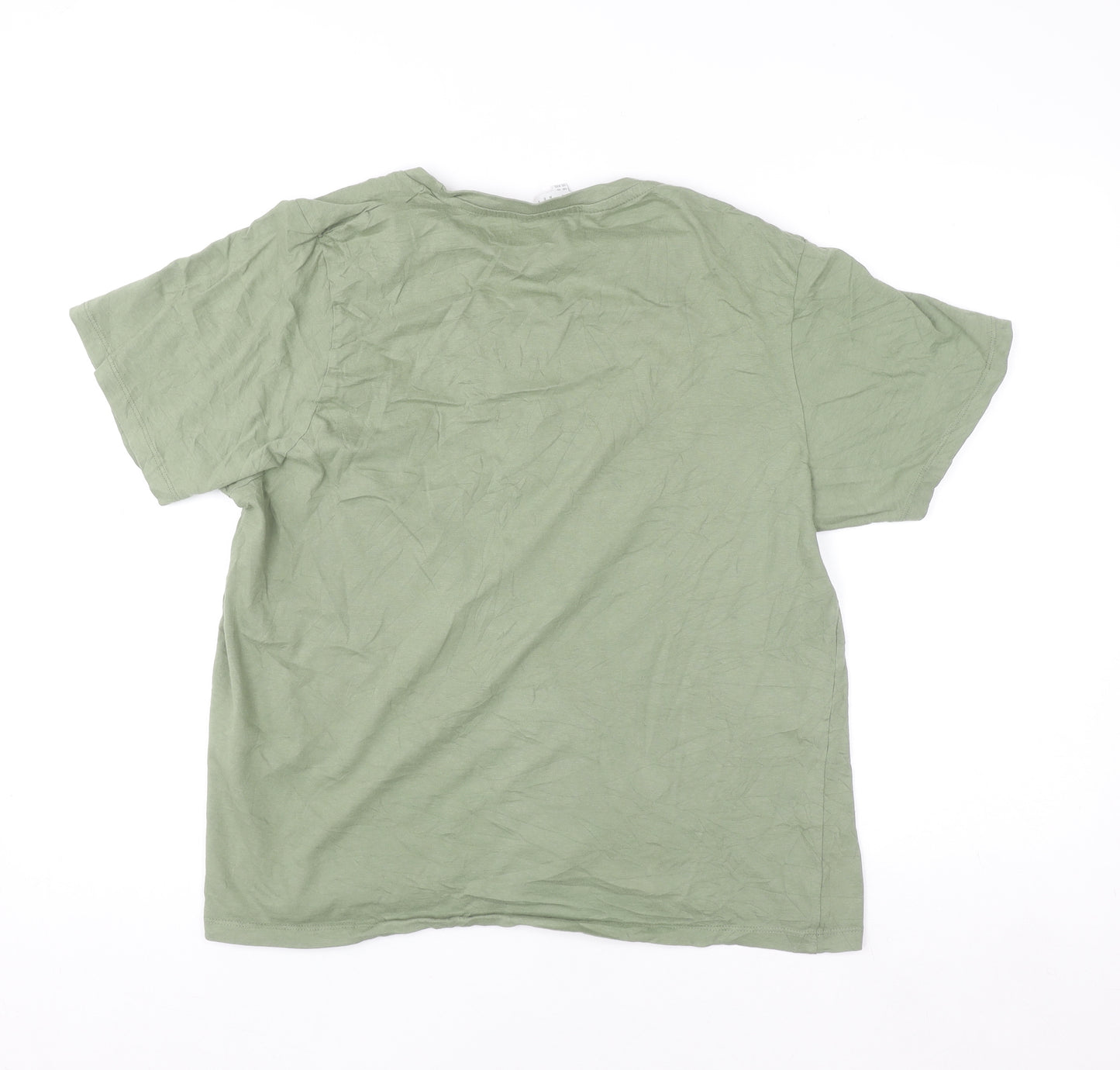 Mara Reya Women’s Green Be Kind Leopard Heart Cotton T-Shirt UK 18