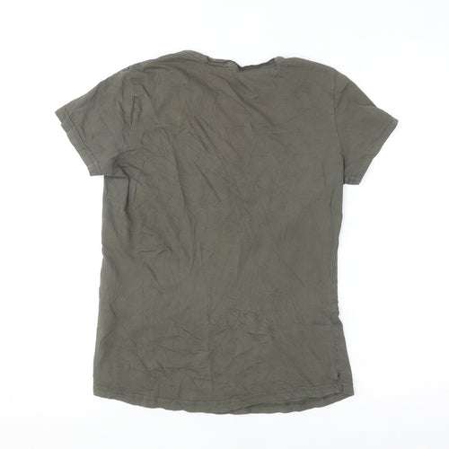 Puma Women's Green Short Sleeve Crew Neck Cotton T-Shirt M