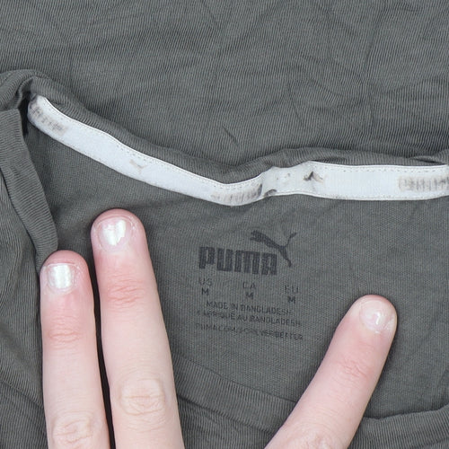 Puma Women's Green Short Sleeve Crew Neck Cotton T-Shirt M