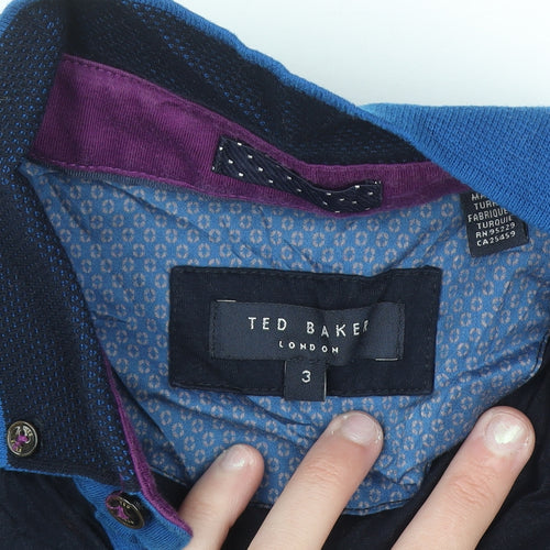 Ted Baker Men's Blue Slim Fit Short Sleeve Button-Up Shirt Size M