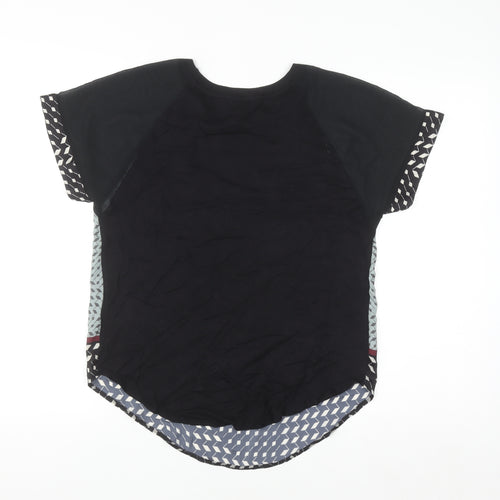 Next Women's Black Geometric Raglan Short Sleeve T-Shirt Size 10