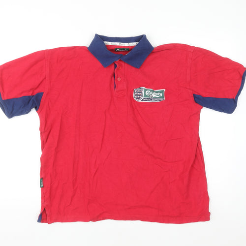 Carlsberg England Red Men’s Polo Shirt One Size Cotton
