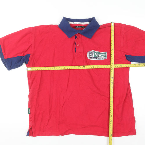 Carlsberg England Red Men’s Polo Shirt One Size Cotton