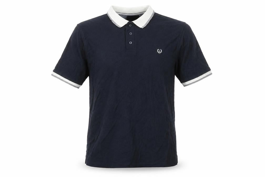 Lincoln Men Blue Cotton Polo Shirt Size M Short Sleeve