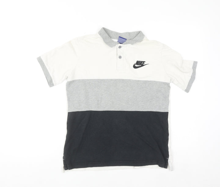 Nike Boys Multicoloured Polo Shirt XL 13-14 Years Cotton Short Sleeve