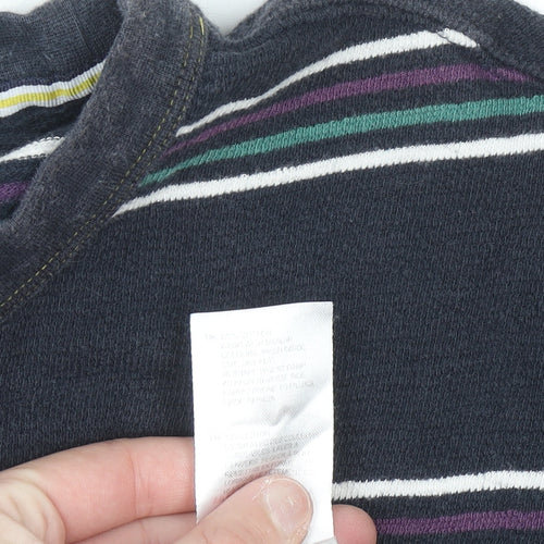 White Stuff Men's Navy Striped Cotton Crew Neck T-Shirt Medium