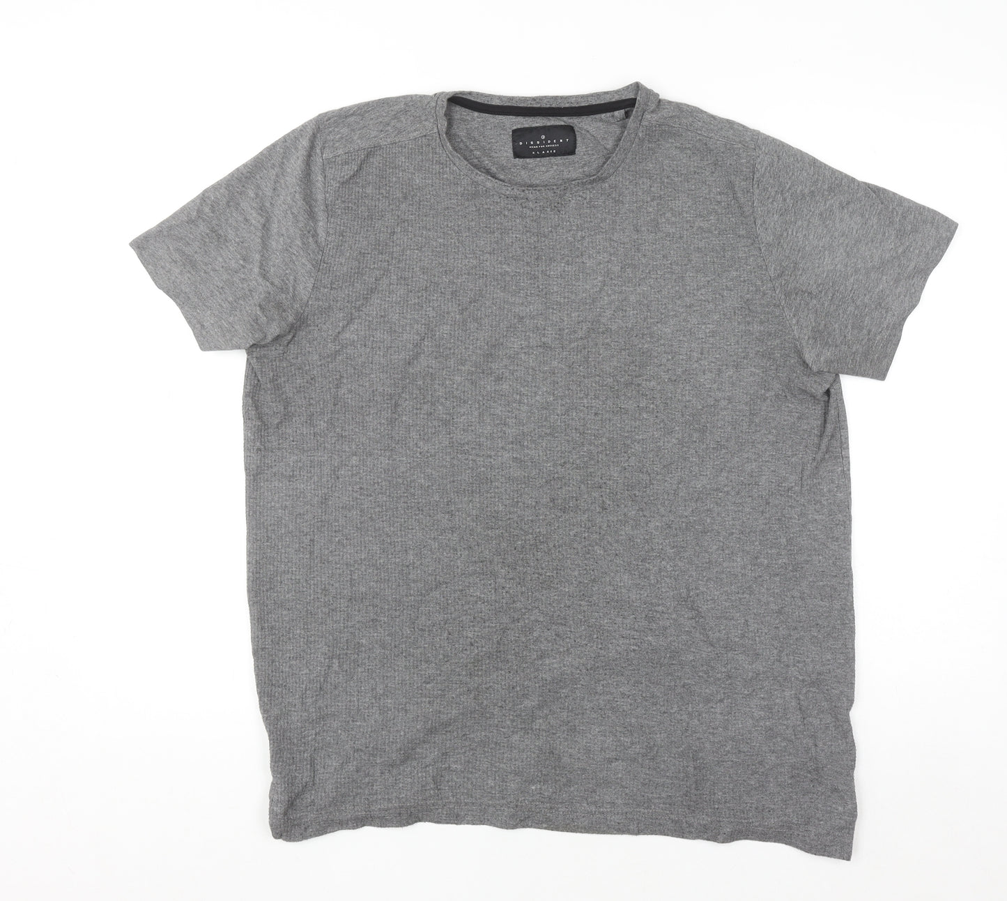 Dissident Men's Grey XL Short Sleeve Crew Neck Cotton Blend T-Shirt