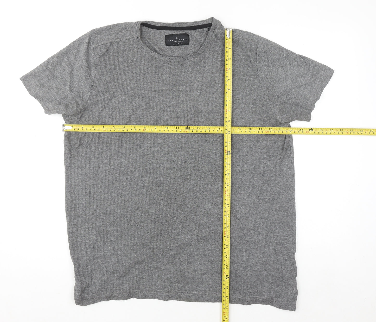 Dissident Men's Grey XL Short Sleeve Crew Neck Cotton Blend T-Shirt