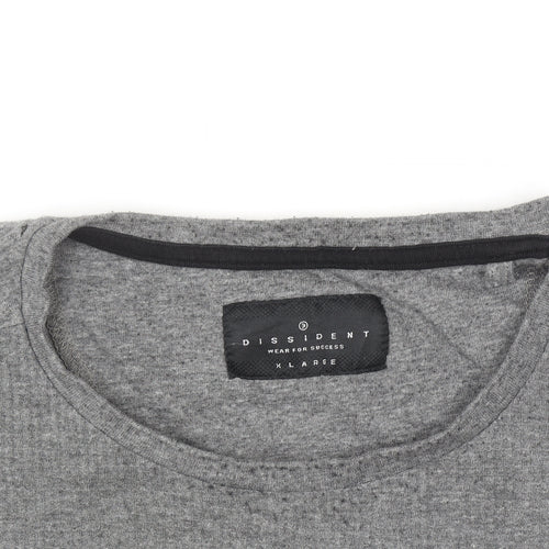 Dissident Men's Grey XL Short Sleeve Crew Neck Cotton Blend T-Shirt