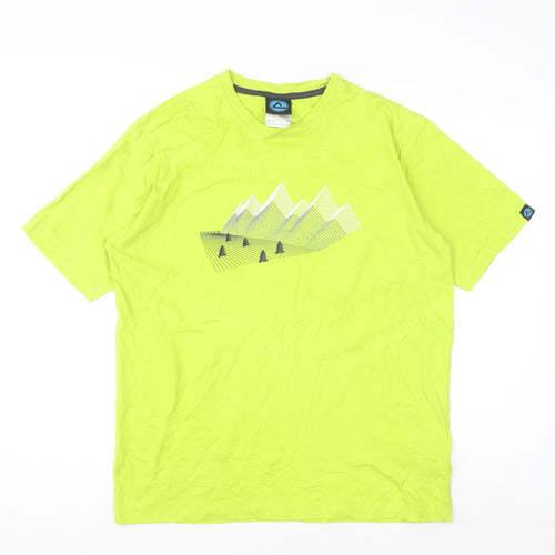 Cycle Apparel Men's Green Graphic Outdoor T-Shirt Size L