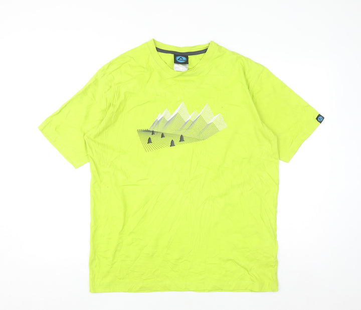 Cycle Apparel Men's Green Graphic Outdoor T-Shirt Size L