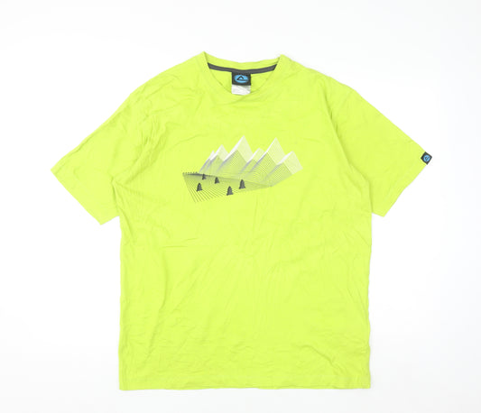 Cycle Apparel Men's Green Graphic Outdoor T-Shirt Size L