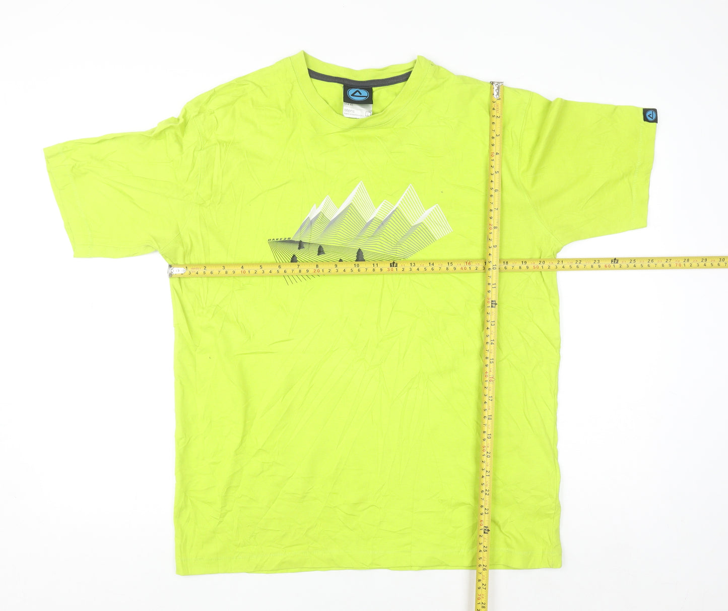Cycle Apparel Men's Green Graphic Outdoor T-Shirt Size L