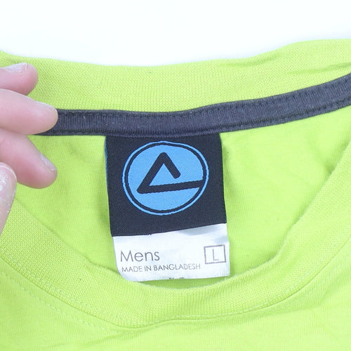 Cycle Apparel Men's Green Graphic Outdoor T-Shirt Size L