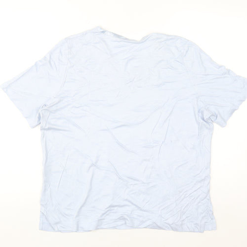 Marks and Spencer Women Blue Viscose V-Neck Short Sleeve T-Shirt Size 18