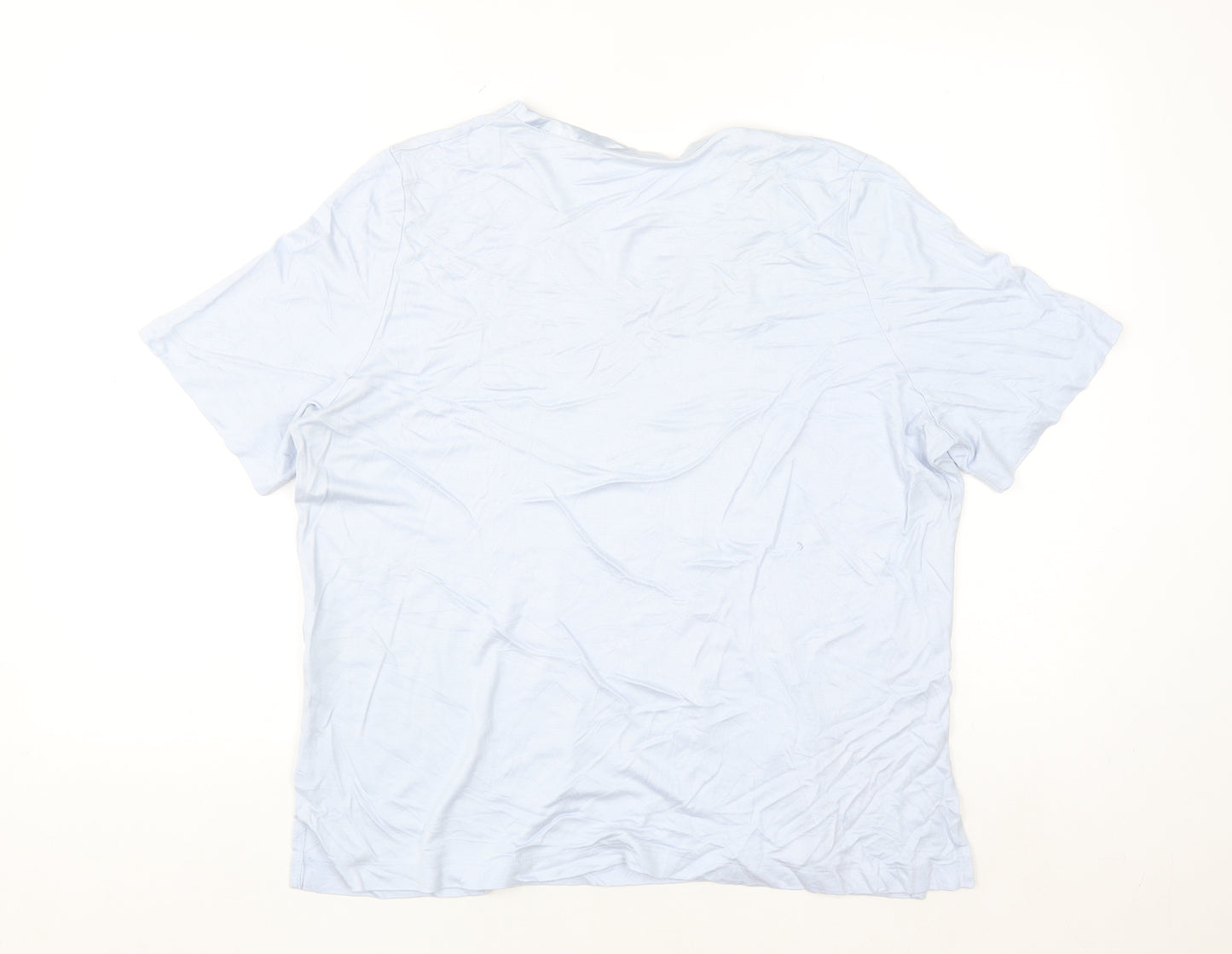 Marks and Spencer Women Blue Viscose V-Neck Short Sleeve T-Shirt Size 18