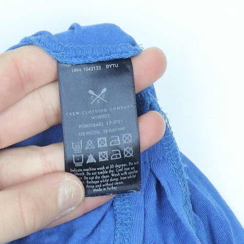 Crew Clothing Women's Blue Size 12 V-Neck Long Sleeve Jersey Top