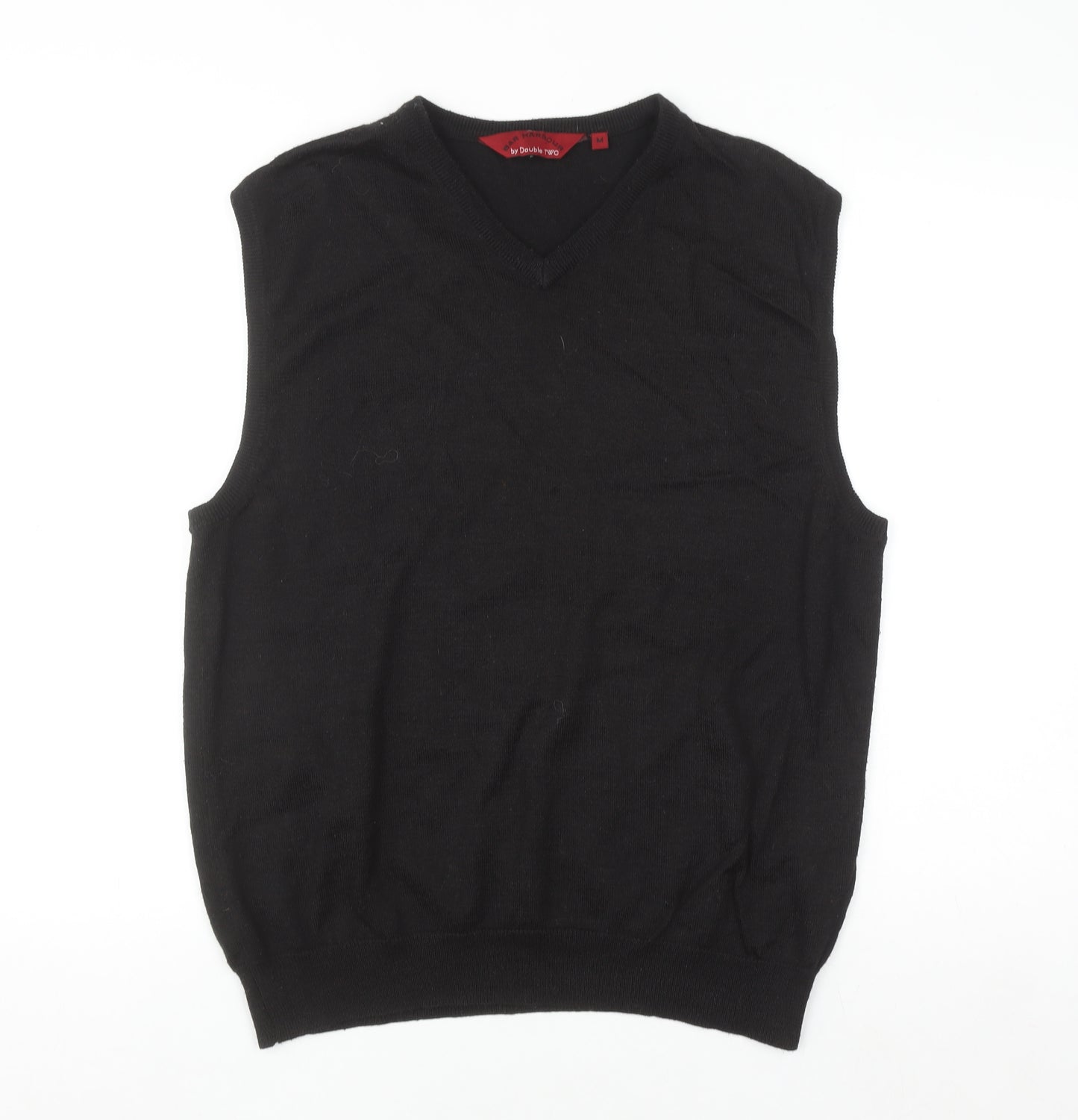 Bar Harbour by Double Two Men's Black Wool Blend V-Neck Vest M